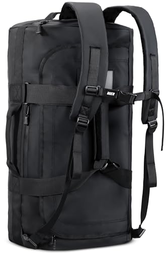MIER 40L/60L/90L Water Resistant Backpack Duffel, Heavy Duty Duffle Bags - color: Black, size: 60l