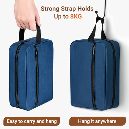 Elviros Hanging Toiletry Bag, Lightweight Travel Dopp Kit, Small, Navy Blue - color: Navy Blue, size: Small