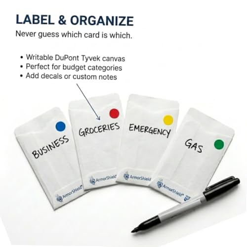 RFID Blocking Sleeves for Credit Cards, TYVEK ArmorShield 10-Pack - size: 10PAK