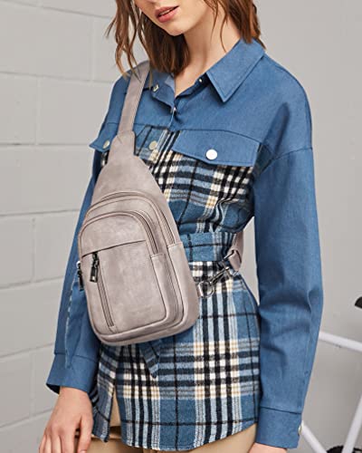 MASINTOR Sling Bag for Women, Crossbody Fanny Pack Sling Backpack, Grey - color: Charcoal Grey