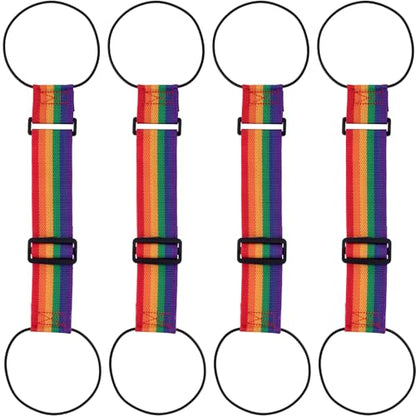 4 Pcs Rainbow Luggage Connector Straps, Adjustable Straps for Suitcases - color: Rainbow, 4pcs