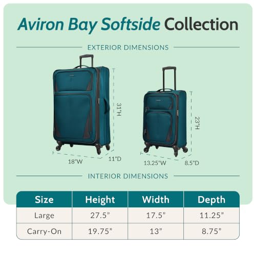 U.S. Traveler Aviron Bay Expandable Softside Luggage with Spinner Wheels, Purple, 2-Piece Set - color: Purple, size: 2-Piece Set