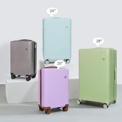 Luggage Sets 3 Piece (20/24/28 inch)-Carry On Suitcase-Suitcase With Wheels-PC+ABS - Hardside Spinner Travel Luggage, Black, 8 Pcs Set, Hardside Luggage Sets With Spinner Wheels (PURPLE) - color: PURPLE