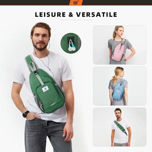 SKYSPER Sling Bag RFID Crossbody Sling Backpack Cross Body Shoulder Bag Travel Hiking Daypack for Women Men(Pink) - color: Pink
