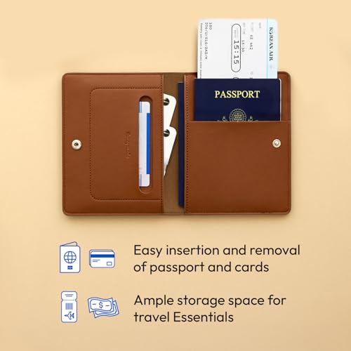 carrotez Premium RFID Blocking Leather Passport Cover – Brown - color: Brown