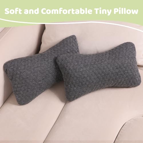 vocheer Small Pillow with Removable Cover, 11"x 7" Tiny Travel Pillow 2 PCS - color: Darkgrey-2pc