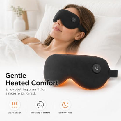 Heated Sleep Mask with 3-Level,Portable Eye Mask for Dry Eyes & Travel