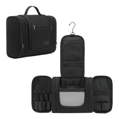 Pearl Angeli Hanging Travel Toiletry Bag for Women, Large Makeup Organizer - color: Black