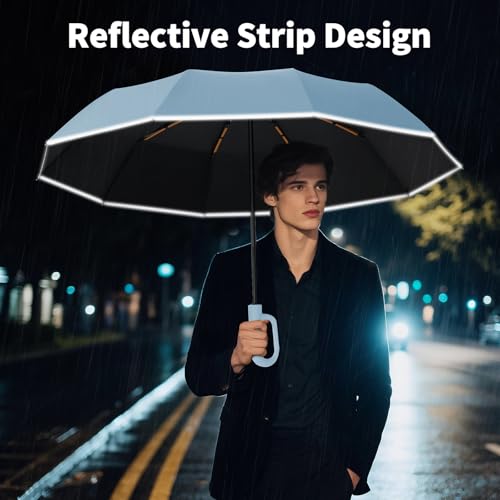 Seniny Travel Umbrella with UV Sun Protection, Large Rain Umbrellas - color: Sky Blue