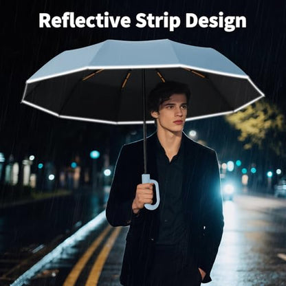 Seniny Travel Umbrella with UV Sun Protection, Large Rain Umbrellas - color: Sky Blue