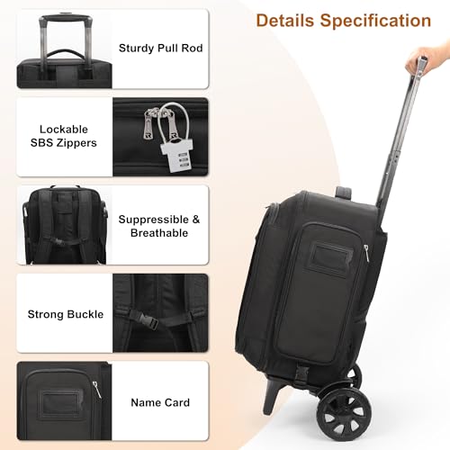Relavel Rolling Makeup Case with Large Makeup Case, Black - color: 1-Black with Large Makeup Case