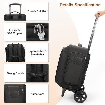 Relavel Rolling Makeup Case with Large Makeup Case, Black - color: 1-Black with Large Makeup Case