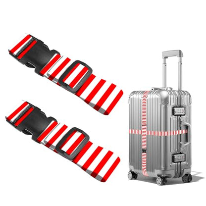 Nuxovilar Luggage Straps Set for Suitcase 1.96x90.5in Polyester - color: CC01456, size: 1.96"x90.5"