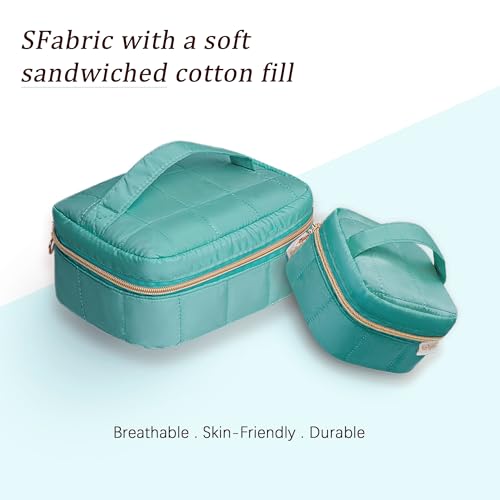 KarSyon Travel Jewelry Case Organizer Boxes with 8 Velvet Zipper Pouches - color: Teal, size: Small