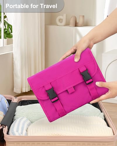 Relavel HangingTravel Toiletry Bag for Women, Large Capacity Toiletries Bag - color: 01 Hot Pink, size: Large