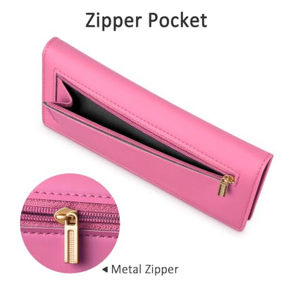 Tipmile Slim Wallet for Women, RFID Blocking Credit Card Holder - color: Pink
