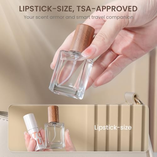Perfume Atomizer, Amber Spray Perfume Bottles 5pcs 0.3oz/10ml - color: Walnut Gradient Amber 5pcs 10ml