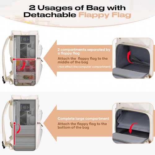 Maelstrom 15.6-17.3" Laptop Backpack with Lunch Box, Work Bag for Women Men - color: Beige