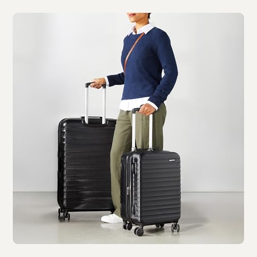 Amazon Basics 2피스 하드사이드 수하물 세트, 블랙., 2개 세트, 잠금 없음 - color: 블랙., size: 2개 세트