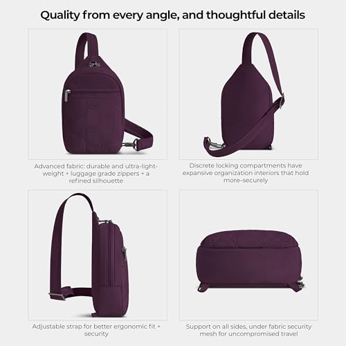 Travelon Anti-Theft Runways Small Sling - color: Plum