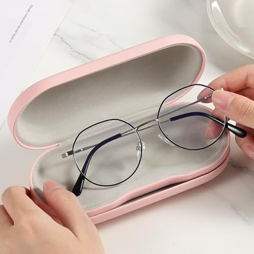 MoKo Double Eyeglass Case,Glasses and contact case 2 in 1 with Mirror - color: Ab-pink