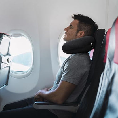 Travel Neck Pillow, Memory Foam Airplane Pillow, Black - color: Black