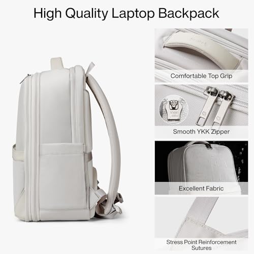 Hanke Expandable Travel Backpack 16 Inch, Full-Open Laptop Backpack, Grey - color: Grey (Cool Grey), size: 16 Inch