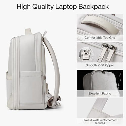 Hanke Expandable Travel Backpack 16 Inch, Full-Open Laptop Backpack, Grey - color: Grey (Cool Grey), size: 16 Inch