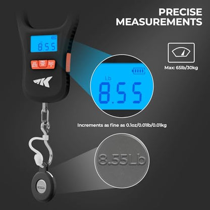 KastKing ToughTide USB Charging Fishing Scale, Fishing Gear, Black - color: Black
