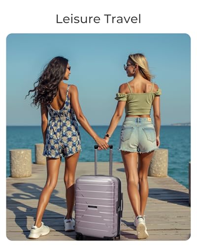 BAGSMART Carry-On Luggage 20" Expandable Spinner 22x14x9,Olive - color: Olive