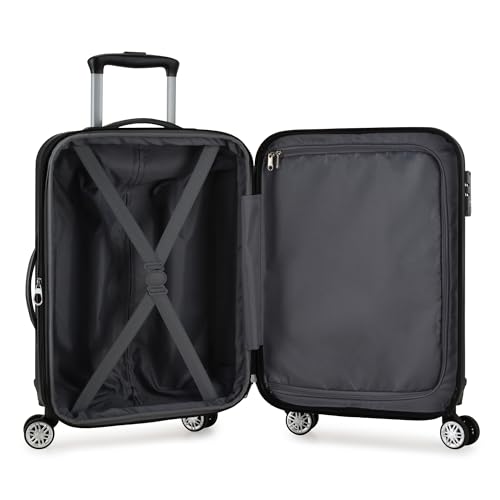 Elite Luggage Expandable Hardside Spinner Luggage,TSA Lock, Black, 3-Piece - color: Black, size: 3 Piece