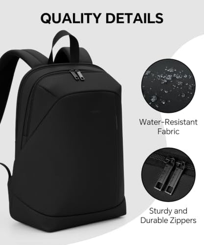 EMPSIGN Lightweight Casual Backpack for Travel Work College, Black - color: Black