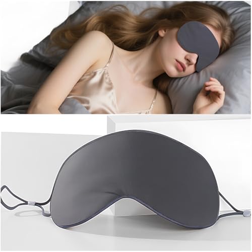 Sleep Eye Mask for Sleeper Men Women,Pressure Free Light Block Out Eye Maskwith Easy Adjustable Strap for Lunch Break,Airplane, Sleep(Black)