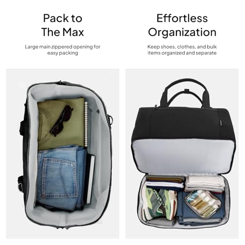 TOPEAST Travel Duffle Bag, Weekender Bags for Women with Shoe Compartment - color: Black