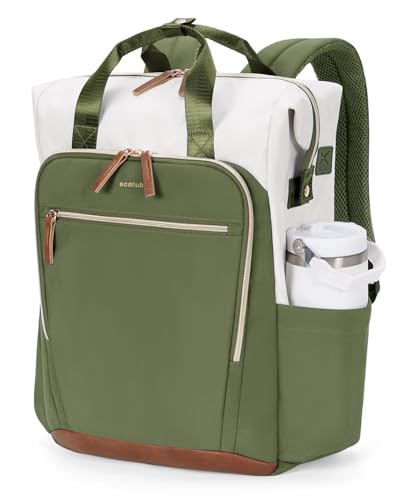 ECOHUB 17" Laptop Backpack for Women 25L Cute Teacher Work Backpack,Green - color: Green