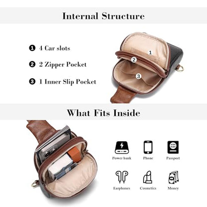 INICAT Small Crossbody Bags for Women, Mini Travel Sling Purse - color: Black Midnight, size: Small