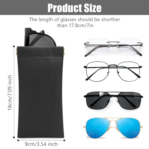 Sightor Sunglass Case, 2 Pcs Soft Eyeglass Cases for Women Glasses Pouch - color: Black, Orange