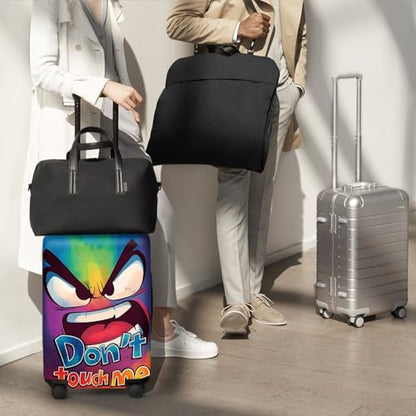 ANNA QUEEN Travel Luggage Cover Suitcase Protector Suitcase Cover Anti-Scratch,Stretchable Bag Cover Washable Durable Polyester - color: Angry - Don't touch me, size: L(fits 28-30Inch suitcase)