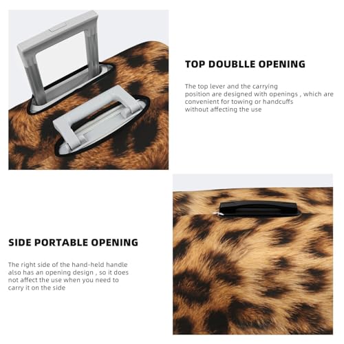Leopard Print Luggage Cover Elastic Washable Suitcase Sleeve Anti-Scratch Stain Resistant, Cheetah Stretchable Baggage Protector Fit (S 18-21 Inch Luggage) - size: Small, style: Leopard
