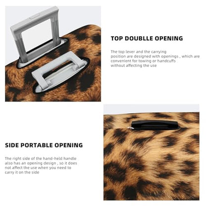 Leopard Print Luggage Cover Elastic Washable Suitcase Sleeve Anti-Scratch Stain Resistant, Cheetah Stretchable Baggage Protector Fit (S 18-21 Inch Luggage) - size: Small, style: Leopard