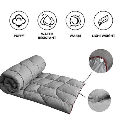Camping Blanket Puffy Camp Blanket Large Outdoor Blanket - color: Grey, size: 52"x75"
