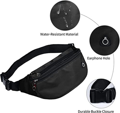 Fanny Packs for Men and Women Water-Repellent Sports Waist Pack Bag - color: 1pack-Grey Blue