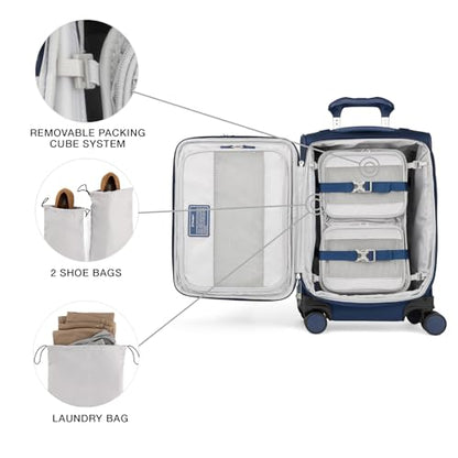 Travelpro VersaPack+ Softside Carry-On Luggage Suitcase, Navy Blue, 20-Inch - color: Estate Blue, size: Compact Carry On