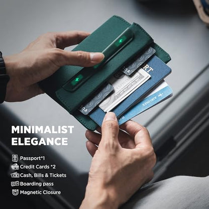 VULKIT RFID Passport Holder Slim Design Pocket Fitted Passport Cover Magnetic Closure, Single Passport Design - color: Olive