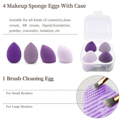 Koccido Makeup Brushes 22 Pcs Makeup Kit,Foundation Brush Eyeshadow Brush Make up Brushes Set (Purple, 22 Piece Set) - color: Purple, size: 22 Piece Set