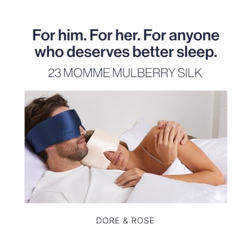 Dore & Rose Deep Sleep Mask, 100% Pure Silk Eye Mask for Sleeping - color: Dark Blue