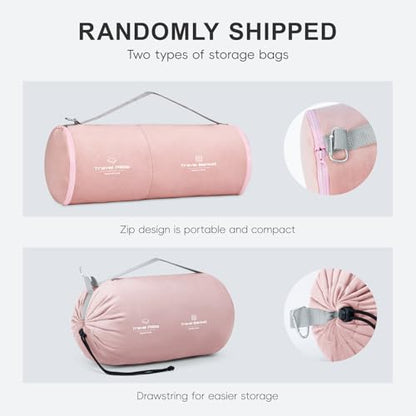 urnexttour Travel Pillow and Blanket Set Neck Pillow Airplane Foam Pink - color: A-pink