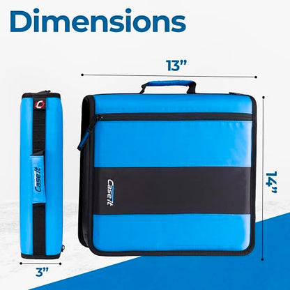 Case-it School Zipper Binder | 2" O-Rings | 350-Sheet | D-251 Denim Blue - color: Denim Blue, size: 1 Pack