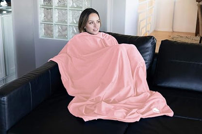 BlueHills Premium Soft Lightweight Travel Blanket Airplane Throw - Pink - color: L02-pink