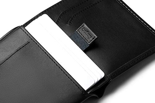 Bellroy Note Wallet (Slim Leather Bifold Design, RFID Blocking, Holds 4-11 Cards, Coin Pouch, Flat Note Section) - color: Black
